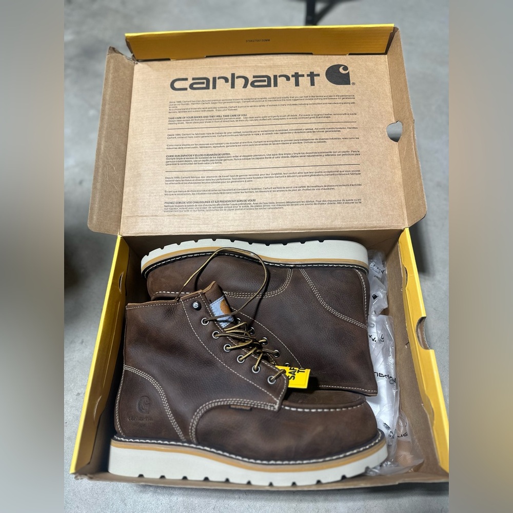 Carhartt Brown Leather Men's Steel Toe Boots